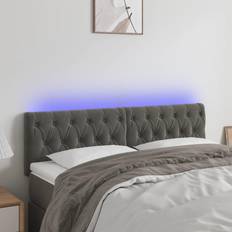 vidaXL Con Led De Terciopelo Gris Oscuro 144x7x78/88 cm Cabecero