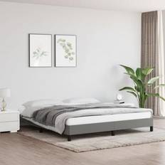 vidaXL Uden Madras 160x200 cm Stof Mørkegrå Sengeramme