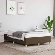 vidaXL 120x200 stof mørkebrun Sengeramme