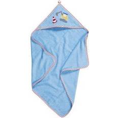 Blauw Babyhanddoeken Playshoes badcape graafmachine blauw Maat