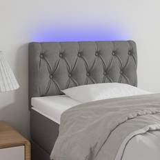 vidaXL À LED Gris Clair 80x7x78/88 cm Tissu Tête de lit