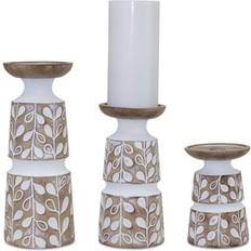 White Candlesticks Melrose Decorative Holder 5.5"H, 8"H Candlestick