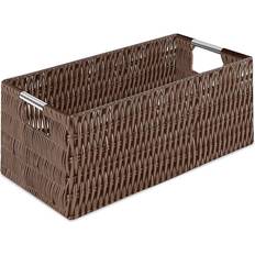 Baskets Whitmor Rattique Small Storage Tote Java Basket