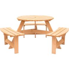 Outdoor Dining Tables Gardenised Stained 6-Person