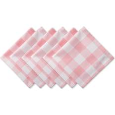 Design Imports Buffalo Cloth Napkin White, Black, Pink (50.8x50.8)