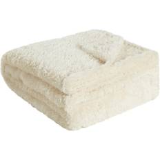 Decken LAVIDA Fleecedecke Teddy Decke Filz Beige