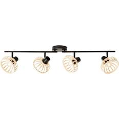 Bamboe Spotlights Brilliant Houten Plafondlamp Norah 4-Lichts