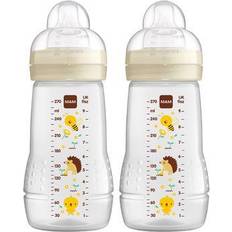 Mam 260ml Mam Babyfles Easy Active 270 ml, bijen/heggenmus in een dubbele verpakking Grijs 260ml-350ml