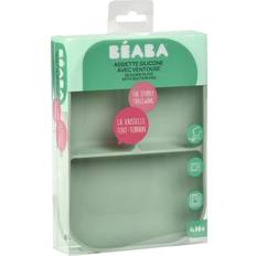 Silicone Assiettes et Bols Beaba Assiette compartimentée silicone sage green