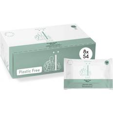 Bomuld Baby hudpleje Naïf Baby Kids Plastic Free Wipes Vådservietter til Børn 8 x 54 stk