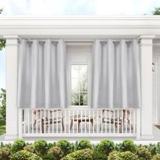 Exclusive Home Cabana Solid Indoor Outdoor Curtains 54 x 132 in 2-Pack