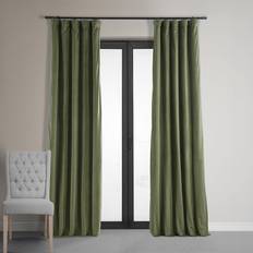 Half Price Drapes Fabrics & Furnishings Hunter Green Velvet Rod Pocket