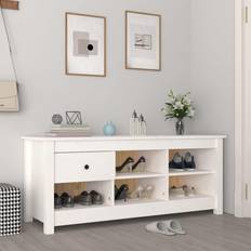 vidaXL Massivholz Schuhregal