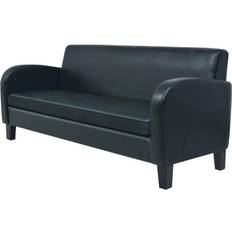 vidaXL 3-Personers Kunstlæder Sort Sofa