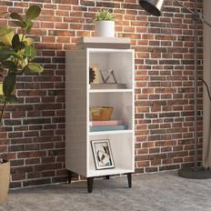 Skænk hvid højglans vidaXL 34,5 x 32,5 x 90 cm Konstrueret Træ Hvid Højglans Skænk
