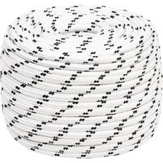 Corde marine vidaXL Corda Intrecciata per Barca Bianca 12 mm x 100 m Poliestere Bianco