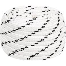 Navigation vidaXL Corde de Bateau Corde de Levage Câble d'Amarrage Ancrage Navire Lignes de Gréement Corde à Linge Tressé Blanc 16 mmx25 m Polyester