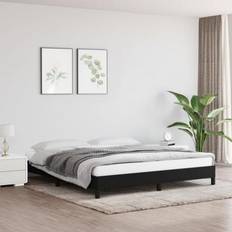 vidaXL 180x200 cm Stof Sort Sengeramme
