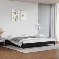 vidaXL 200x200 cm Kunstlæder Sort Sengeramme