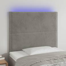 vidaXL LED Gris Claro 80x5x118/128 cm Cabecero