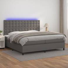 Seng med led vidaXL LED-lys Kontinentalseng
