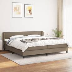 vidaXL Ramsäng med madrass taupe Kontinentalsäng