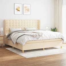 vidaXL mit Matratze Creme 200x200 cm Boxspringbett