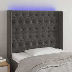 vidaXL LED mörkgrå 103x16x118/128 Sänggavel