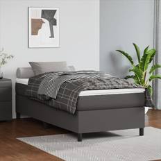 200 cm - 80 cm Boxspringbetten vidaXL mit Matratze Grau 80x200 cm Boxspringbett