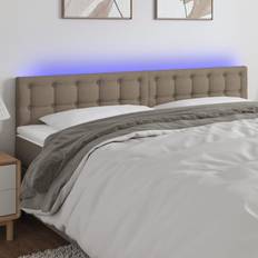 vidaXL LED taupe 200x5x78/88 Sänggavel