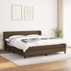 vidaXL Box Spring Con Colchón Marrón Oscuro 160x200 cm Cama Continental