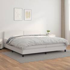 200 cm Betten vidaXL mit Matratze 200x200 cm Weiß Boxspringbett