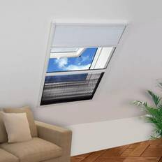 Protecciones contra Insectos vidaXL Mosquitera Plisada Para Ventanas Aluminio 80x120cm Con Sombrilla