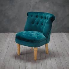 Turquoise Fauteuils Chaise Lottie Velours Sarcelle Bleu Fauteuil