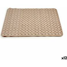 Beige Alfombras Antideslizantes para Bañera Berilo Alfombra De Baño Trenzado Beige Pvc 0.03 x 50 x 50 cm