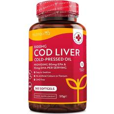 Cod Liver Coldpressed Oil 80Mg Epa Dha 365