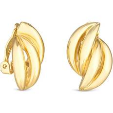 Jon Richard Gold Plated Polished Layered Clip Earrings