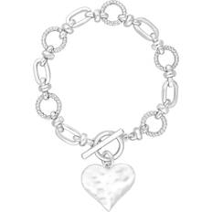 MOOD Silver Molten Heart Ball Chain Bracelet