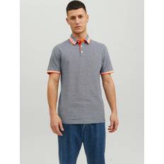 Grijs Polo's Jack & Jones Paulos Polo Smoky Blue/Mandarijn/Wit