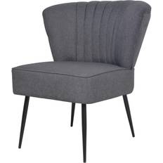 Sí Sillas de Cocina vidaXL Sillón Cóctel Tela Gris Oscuro Silla de Cocina