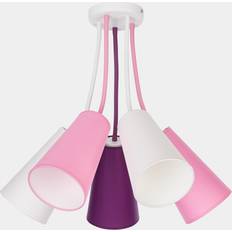 Paars Spotlights TK LIGHTING Wire Kids 5-Lamps Plafondlamp Wit Roze Violet