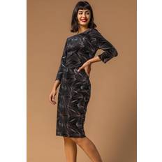 Bronze - Women Clothing Roman Glitter 3/4 Sleeve Velvet Dress