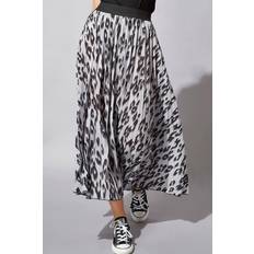 Pleats Skirts Roman Animal Print Pleated Maxi Skirt