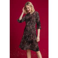 Roman Abstract Textured Print Tea Dress