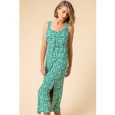 Roman Ditsy Floral Button Through Dress - Green