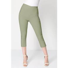 Cropped Stretch Trouser - Khaki