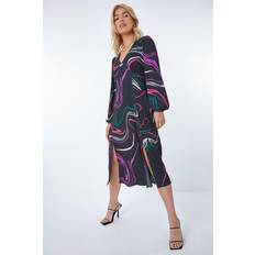 Abstract Swirl Print Stretch Dress