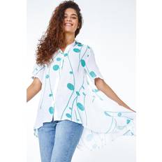Women Shirts Roman Spot Print Button Through Shirt