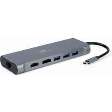 Cables Gembird USB C-3USB A/HDMI/DisplayPort/VGARJ45/3.5mm 3.1 (Gen.1) M-F 0.2m