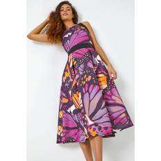 Roman Premium Stretch Butterfly Halterneck Dress